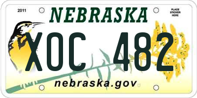 NE license plate XOC482