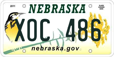 NE license plate XOC486
