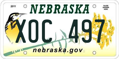 NE license plate XOC497