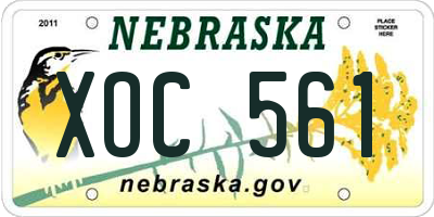 NE license plate XOC561