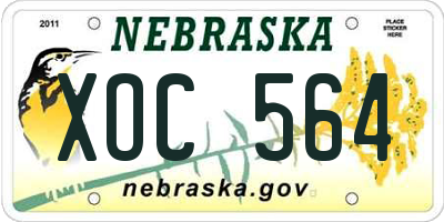 NE license plate XOC564