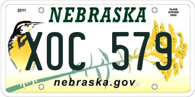 NE license plate XOC579