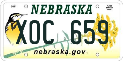 NE license plate XOC659