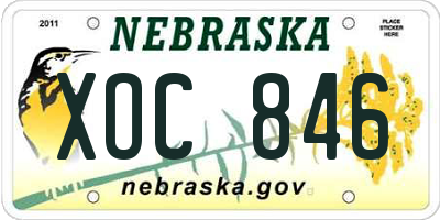 NE license plate XOC846