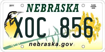 NE license plate XOC856