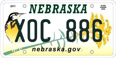 NE license plate XOC886