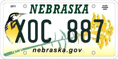NE license plate XOC887
