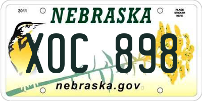 NE license plate XOC898