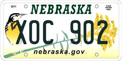NE license plate XOC902