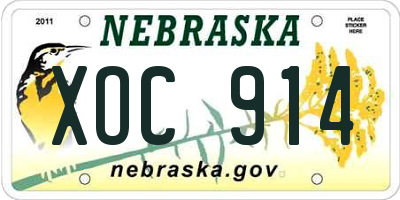 NE license plate XOC914
