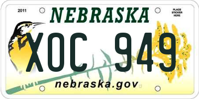 NE license plate XOC949