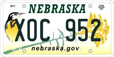 NE license plate XOC952