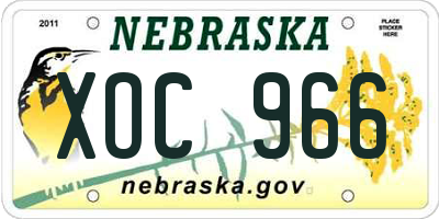NE license plate XOC966