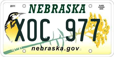 NE license plate XOC977