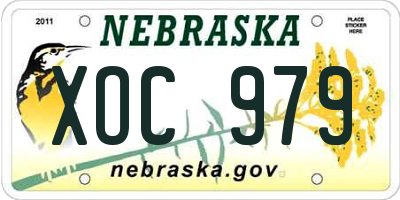 NE license plate XOC979