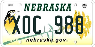 NE license plate XOC988