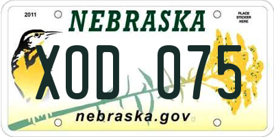 NE license plate XOD075