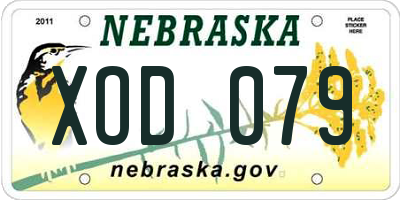 NE license plate XOD079