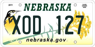 NE license plate XOD127