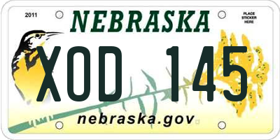NE license plate XOD145