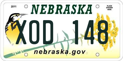NE license plate XOD148