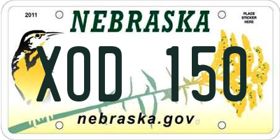 NE license plate XOD150