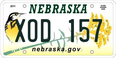 NE license plate XOD157