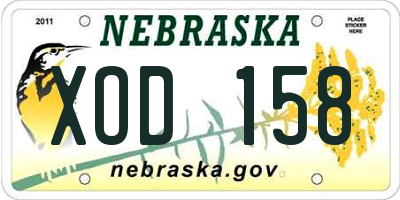 NE license plate XOD158