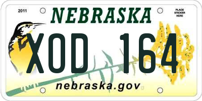 NE license plate XOD164