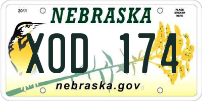 NE license plate XOD174