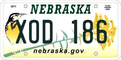 NE license plate XOD186