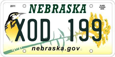 NE license plate XOD199