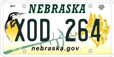 NE license plate XOD264