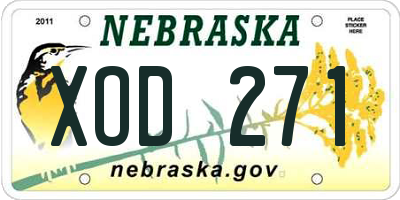 NE license plate XOD271