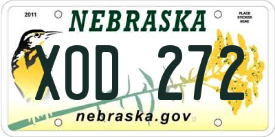 NE license plate XOD272