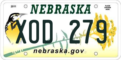 NE license plate XOD279