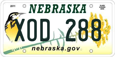 NE license plate XOD288