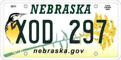 NE license plate XOD297