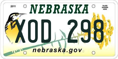 NE license plate XOD298