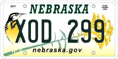 NE license plate XOD299