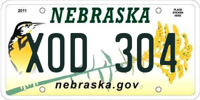 NE license plate XOD304