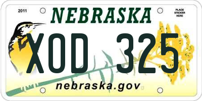 NE license plate XOD325