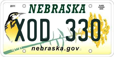 NE license plate XOD330