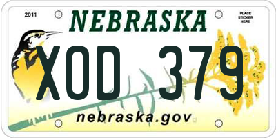 NE license plate XOD379