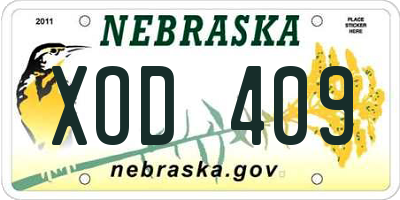 NE license plate XOD409
