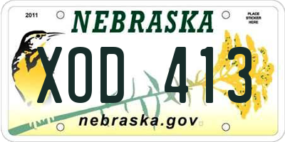 NE license plate XOD413