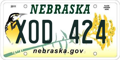 NE license plate XOD424
