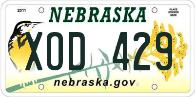 NE license plate XOD429
