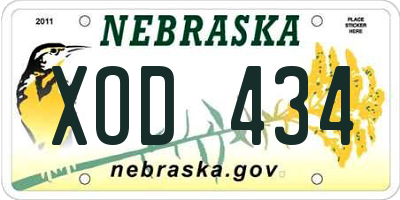NE license plate XOD434
