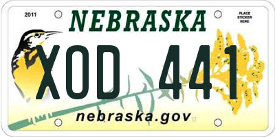 NE license plate XOD441